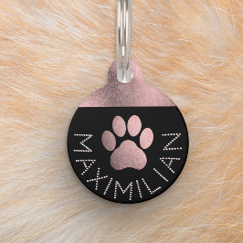 トレンディな薔薇色ゴールドスパークルラインストーンの犬のアクセサリー ペット　ネームタグ