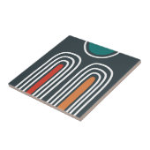 トレンディな虹と太陽の抽象的な手描きアートワーク タイル (側面)