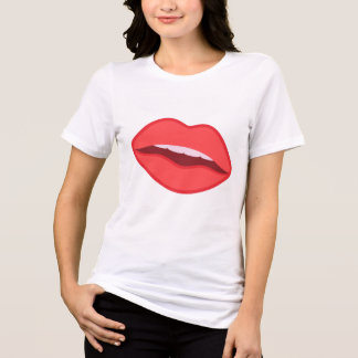 トレンディな赤い唇の美意識グラフィックTシャツ トライブレンドTシャツ