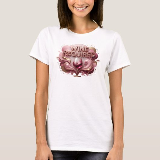 トレンディな赤ワイン必須のカスタムTシャツ Tシャツ (正面)