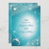 トレンディな輝きの星たち 青いターコイズの雲の空 招待状 (正面/裏面)