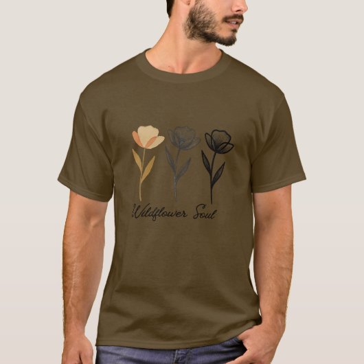 トレンディな野の花のデザイン Tシャツ (正面)