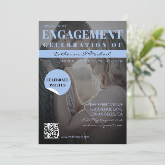 トレンディな闇の写真 マガジンの表紙 エンゲージメント 招待状 (スタンド正面)