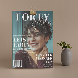トレンディな雑誌の表紙|40歳の誕生日パーティー 招待状
