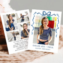 トレンディな青いリボン飾り 5枚組 卒業パーティー