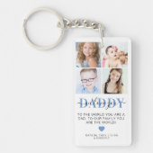 トレンディな4枚のインスタ写真コラージュパパ「大好きだよ」 キーホルダー (正面)