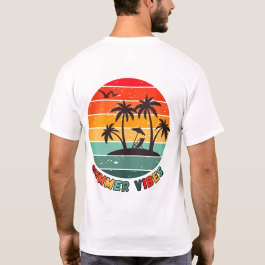 トレンディな"夏の雰囲気"Tシャツ Tシャツ (裏面)