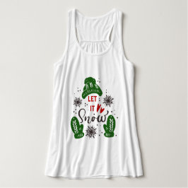 トレンディなLet It Snowのクリスマス引用Tシャツ タンクトップ