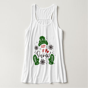 トレンディなLet It Snowのクリスマス引用Tシャツ タンクトップ