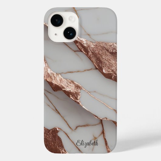 トレンディカッパーグリッター大理石 Case-Mate iPhoneケース (裏面)
