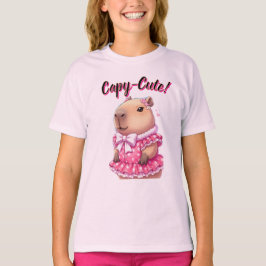 トレンディカピバラ コピーキュート ピンク コケット美学 Tシャツ