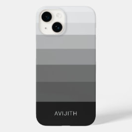 トレンディカラーブロック ブラックグレー オーダーメイドサイン Case-Mate iPhone 14ケース