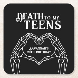 トレンディゴシックな20歳の誕生日おめでとう Death To My Teens スクエアペーパーコースター