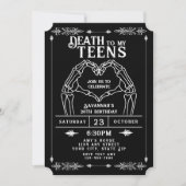 トレンディゴシックな20歳の誕生日おめでとう「Death To My Teens」 招待状 (正面)