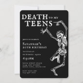 トレンディゴシックな20歳の誕生日おめでとう「Death To My Teens」 招待状 (正面)