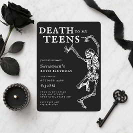 トレンディゴシックな20歳の誕生日おめでとう「Death To My Teens」 招待状