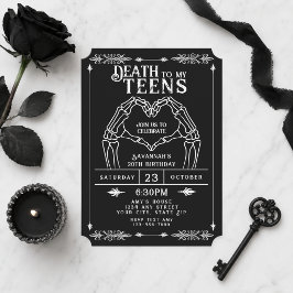 トレンディゴシックな20歳の誕生日おめでとう「Death To My Teens」 招待状