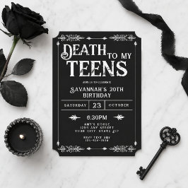 トレンディゴシックな20歳の誕生日おめでとう「Death To My Teens」 招待状