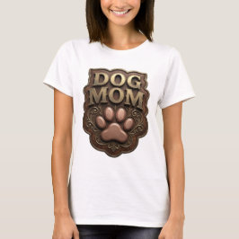 トレンディゴールドのDOG MOMステートメントデザイン Tシャツ