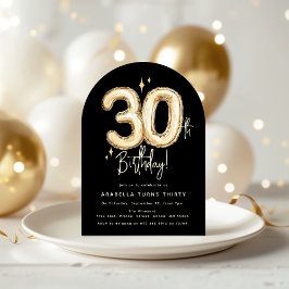 トレンディゴールドサーティバルーン30歳の誕生日パーティーに 招待状