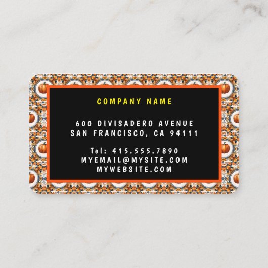 トレンディサンクスギビングパンプキンオータムコレクション 名刺 (裏面)