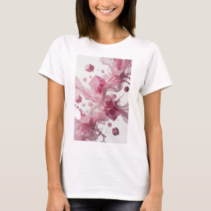 トレンディシルバー抽象芸術アートプリント Tシャツ