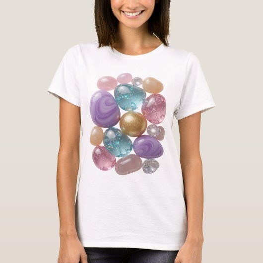 トレンディシルバー抽象芸術デザイン Tシャツ (正面)