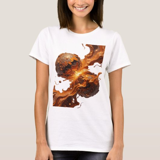 トレンディシルバー抽象芸術デザイン v2 tシャツ (正面)