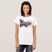 トレンディシルバー抽象芸術 ウェアラブルアート Tシャツ (正面フル)