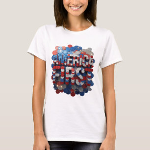 トレンディシルバー AMERICA FIRST グラフィックデザイン Tシャツ