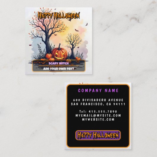 トレンディハロウィンスプーキーキュートコレクション スクエア名刺 (正面/裏面)