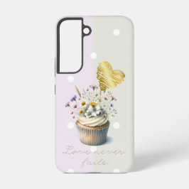 トレンディバイブル マーブ グレー ドット フラワー カップケーキ ハート SAMSUNG GALAXY S22ケース