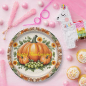トレンディパンプキンサンクスギビング秋コレクション ペーパープレート (パーティー)