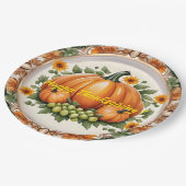 トレンディパンプキンサンクスギビング秋コレクション ペーパープレート (アングル)