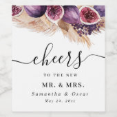 トレンディビューティーパープルイチジク＆パンパス ワインラベル (シングルラベル)