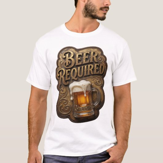 トレンディビール必須スローガンTシャツ Tシャツ (正面)