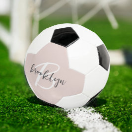 トレンディピンクグレー スクリプトモノグラム 名 サッカーボール