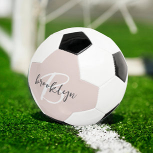 トレンディピンクグレー スクリプトモノグラム 名 サッカーボール