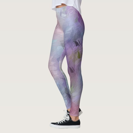 トレンディピンクブルーパープルパステルカラーズテンプレートシック レギンス (左)