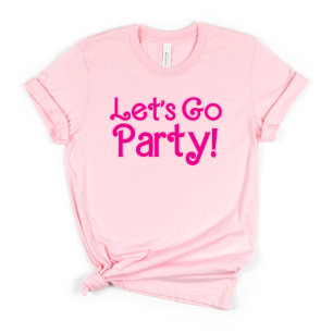 トレンディピンク レッツゴーパーティー バチェラーエットパーティー Tシャツ