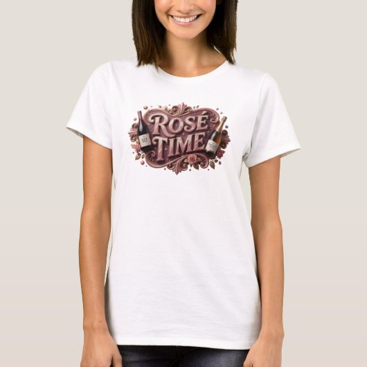 トレンディピンクROS TIME引用Tシャツ Tシャツ (正面)