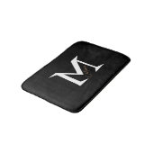 トレンディブラックモノグラム 名前入りシンプル バスマット (アングル)