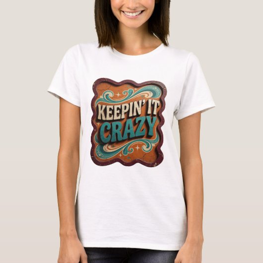 トレンディブルーKEEPIN' IT CRAZYプリント Tシャツ (正面)