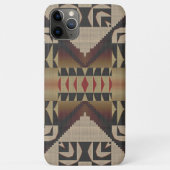 トレンディベージュタンベージュブラウン赤黒モザイクアート Case-Mate iPhoneケース (裏面)