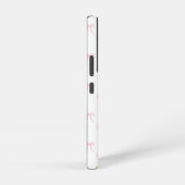 トレンディホワイトピンクコケットグリッドフェイスピンクビー SAMSUNG GALAXYケース (右側面)