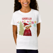 トレンディマッチング かわいい 赤鼻のトナカイ クリスマス Tシャツ (正面)