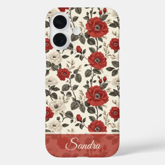 トレンディママギフト ローズ フローラル カスタム Case-Mate iPhoneケース (裏面)