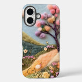 トレンディモダン フェルトフラワーの名入れ Case-Mate iPhoneケース (裏面)