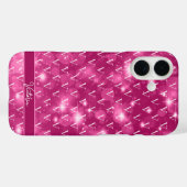 トレンディモノグラム柄の女の子らしいピンク Case-Mate iPhoneケース (裏面 (横))
