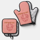 トレンディングの果物と野菜イラスト 鍋つかみ&鍋敷きセット (正面/裏面)